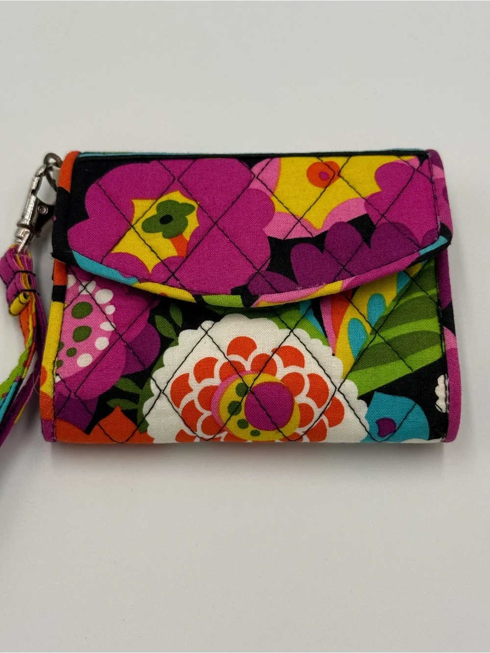 Vera Bradley Purple Floral Quilted Wristlet Wallet